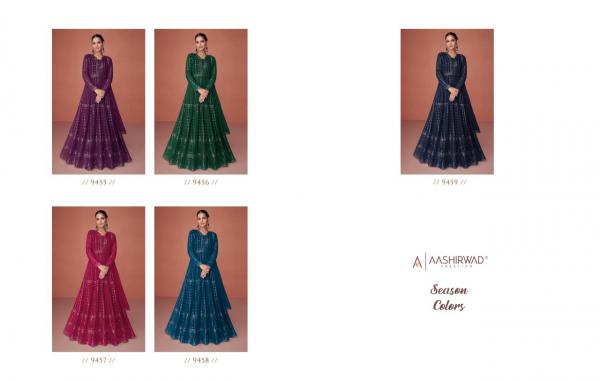 Aashirwad Gulkand Season Colors Georgette Wedding Wear Gown Collection
